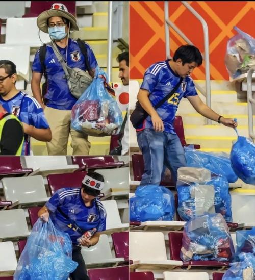 世界杯日本球迷收拾垃圾